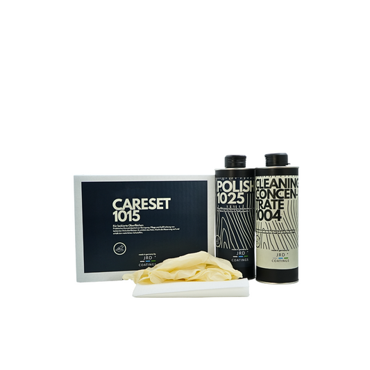 Care set for painted surfaces with free gloves and application cloths