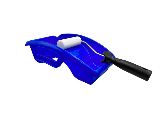 Premium set paint roller including replacement paint rollers and paint tray